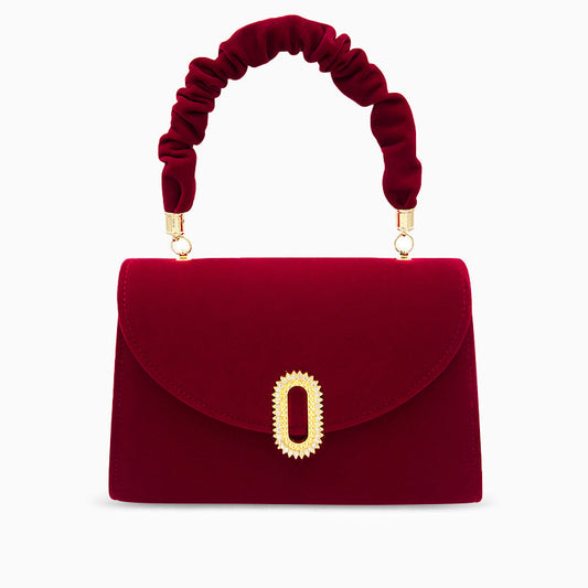 Crimson Velvet Romance Handbag – FIORENE