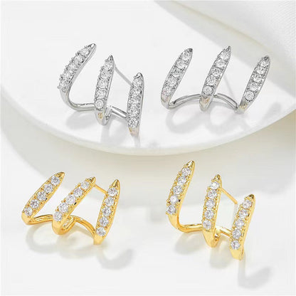 Trilogy Crystal Hoop Earrings – FIORENE