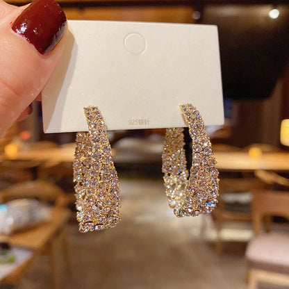 Golden Sparkle Hoop Earrings - FIORENE