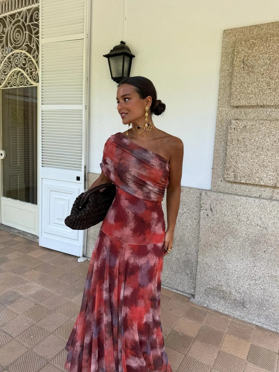 Ophelia Off-Shoulder Mesh Maxi Dress