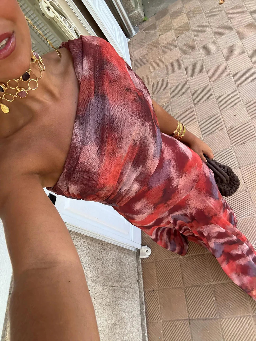 Ophelia Off-Shoulder Mesh Maxi Dress