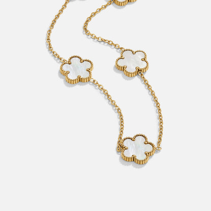 Gilded Nacre Clover Necklace – FIORENE