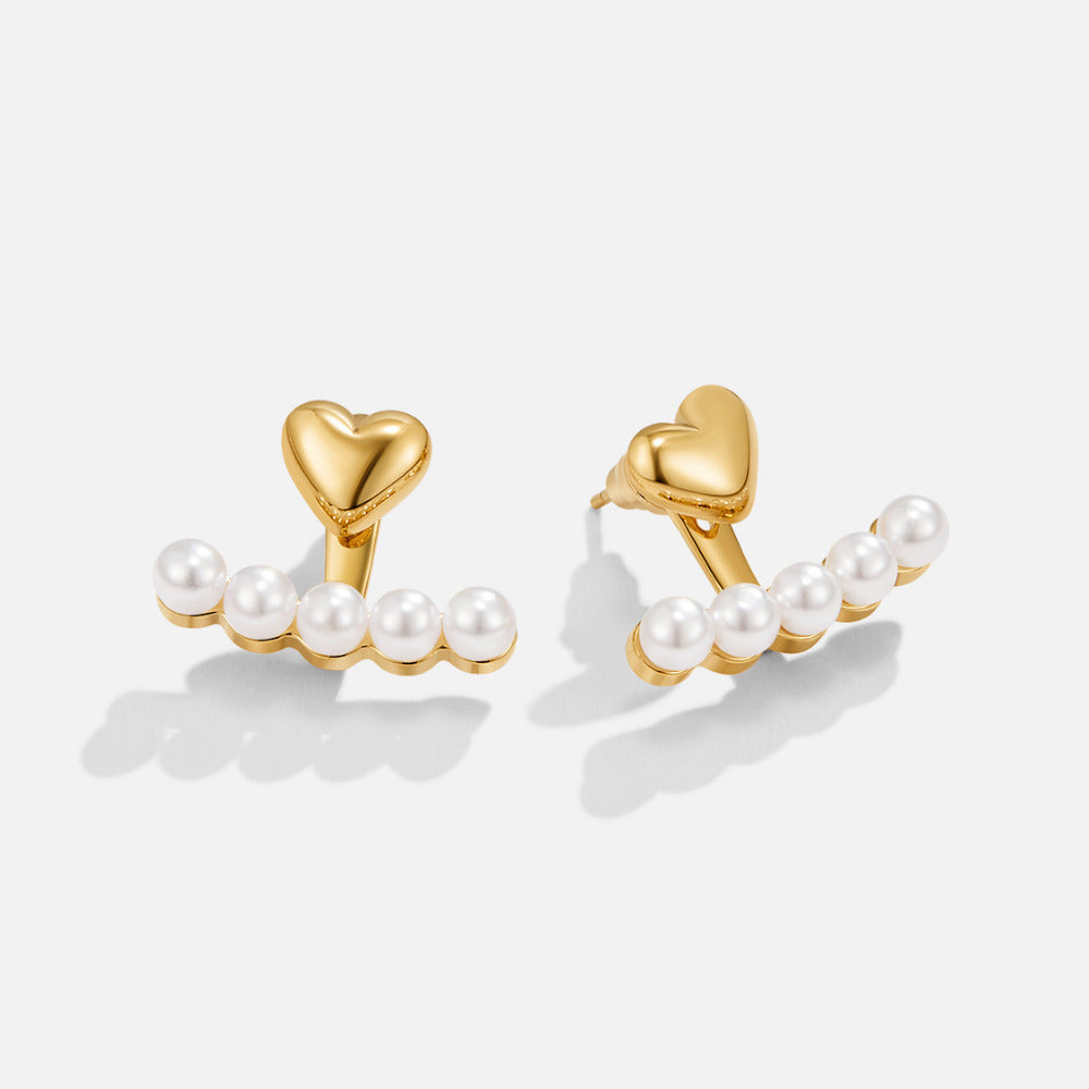 Heart & Pearl Ear Jackets – FIORENE
