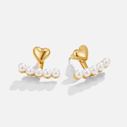 Heart & Pearl Ear Jackets – FIORENE