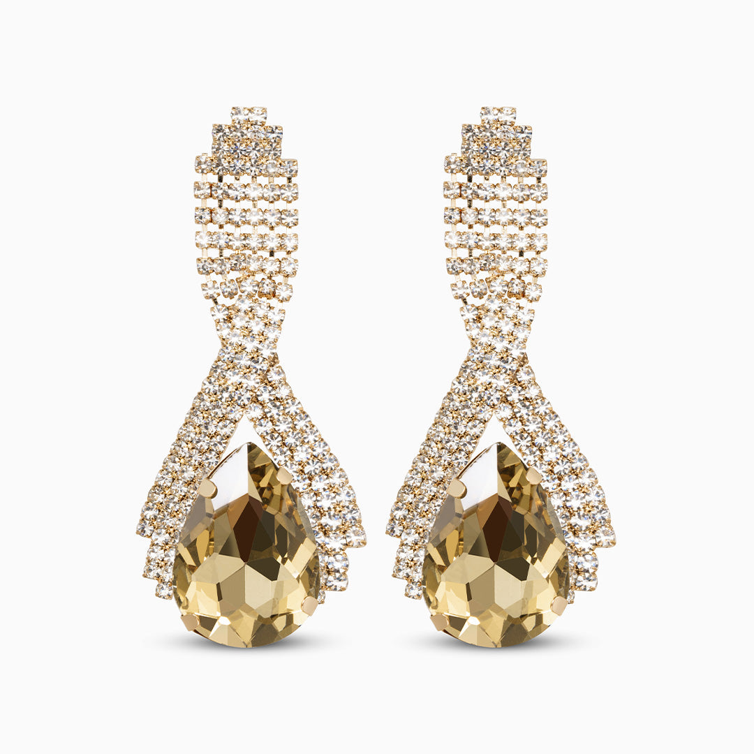 Golden Elegance Teardrop Earrings - FIORENE