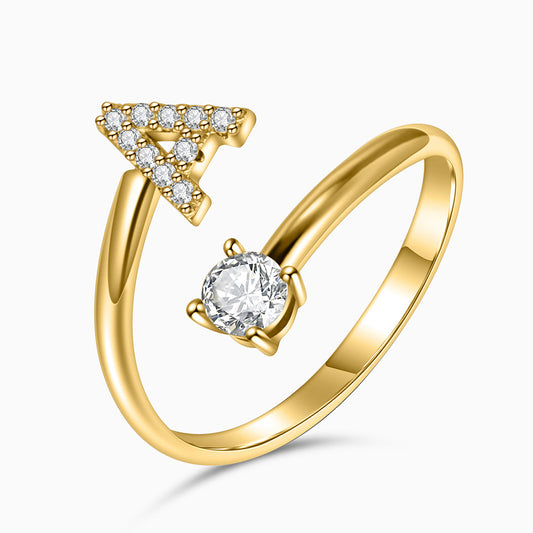 Sparkle Initial Open Ring – FIORENE