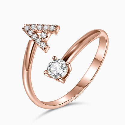 Sparkle Initial Open Ring – FIORENE