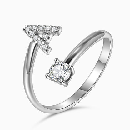 Sparkle Initial Open Ring – FIORENE