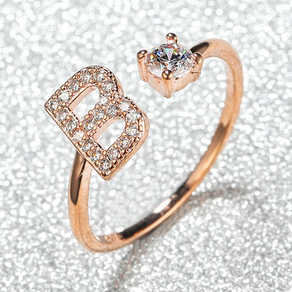 Sparkle Initial Open Ring – FIORENE