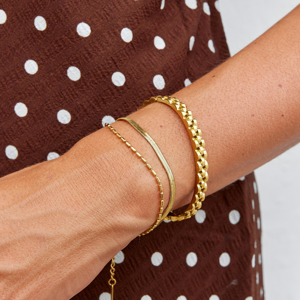 Fiore Rene Golden Architectural Bracelet – FIORENE – Fiorene