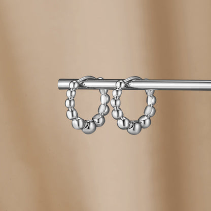 Frost Bead Huggie Hoops – FIORENE