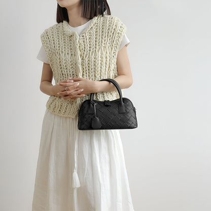 Caramel Weave Barrel Bag – FIORENE