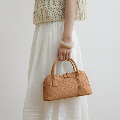 Caramel Weave Barrel Bag – FIORENE