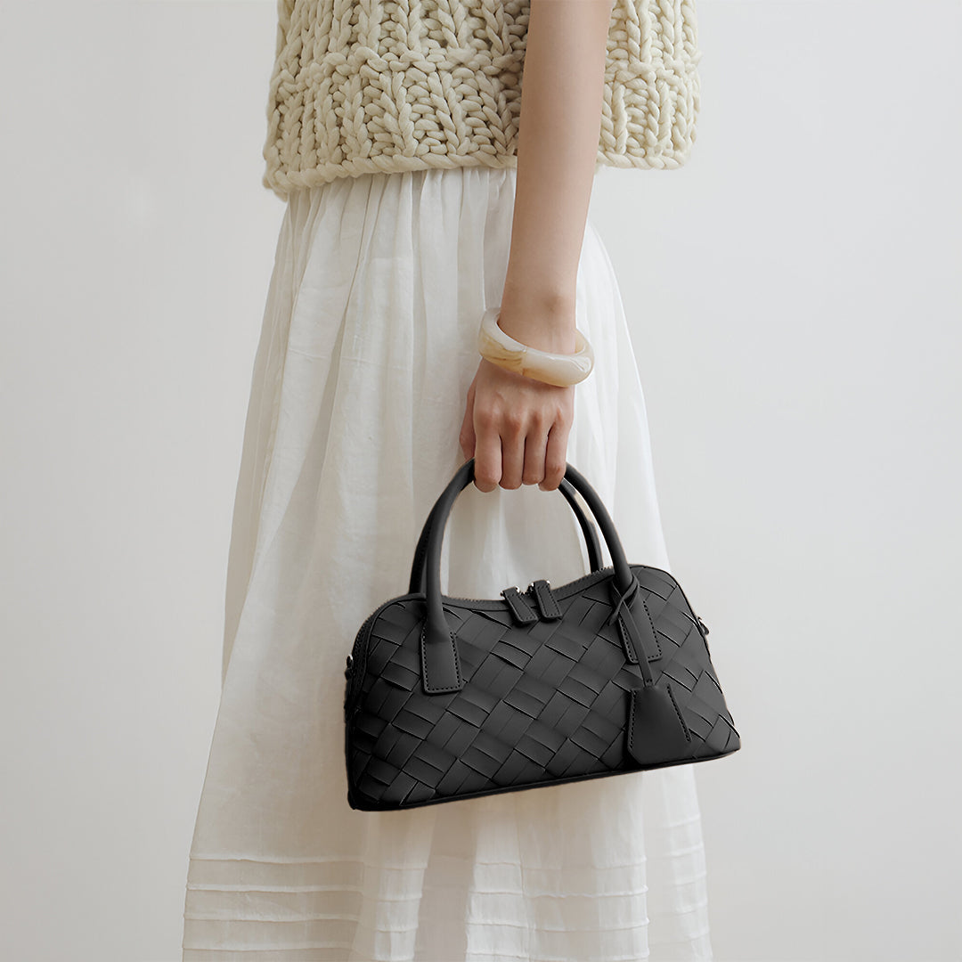 Caramel Weave Barrel Bag – FIORENE