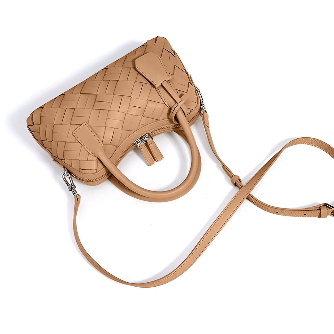 Caramel Weave Barrel Bag – FIORENE