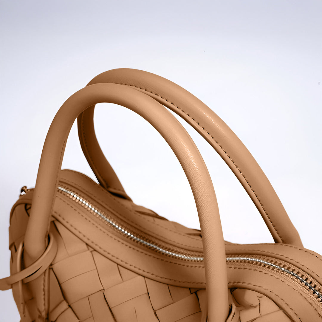 Caramel Weave Barrel Bag – FIORENE