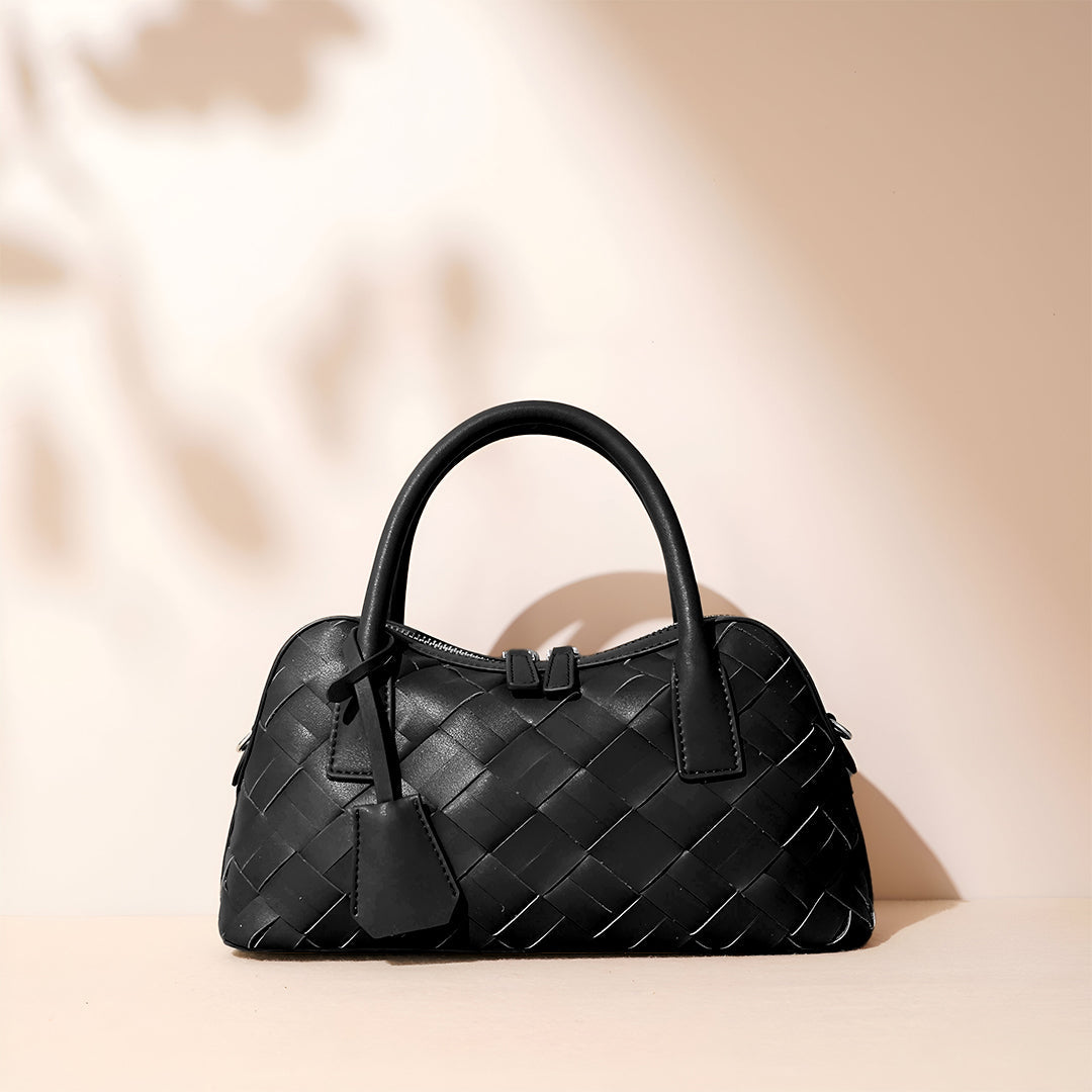 Caramel Weave Barrel Bag – FIORENE