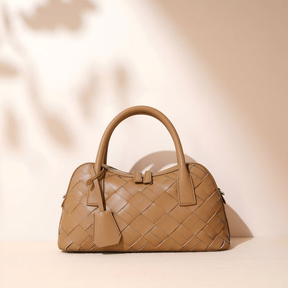 Caramel Weave Barrel Bag – FIORENE