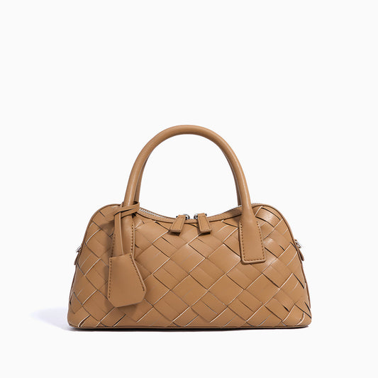 Caramel Weave Barrel Bag – FIORENE