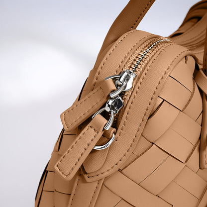 Caramel Weave Barrel Bag – FIORENE
