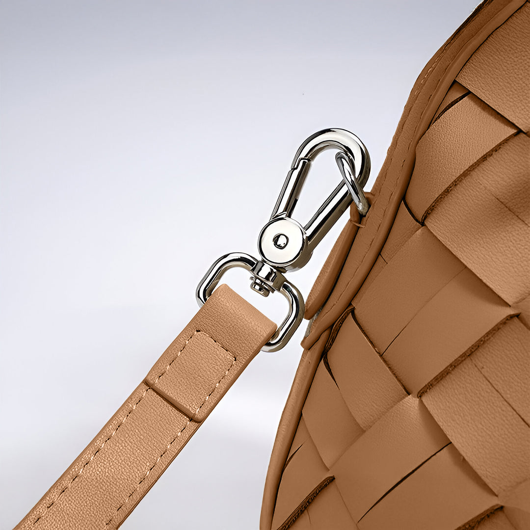 Caramel Weave Barrel Bag – FIORENE