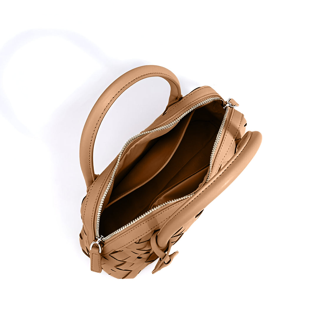 Caramel Weave Barrel Bag – FIORENE