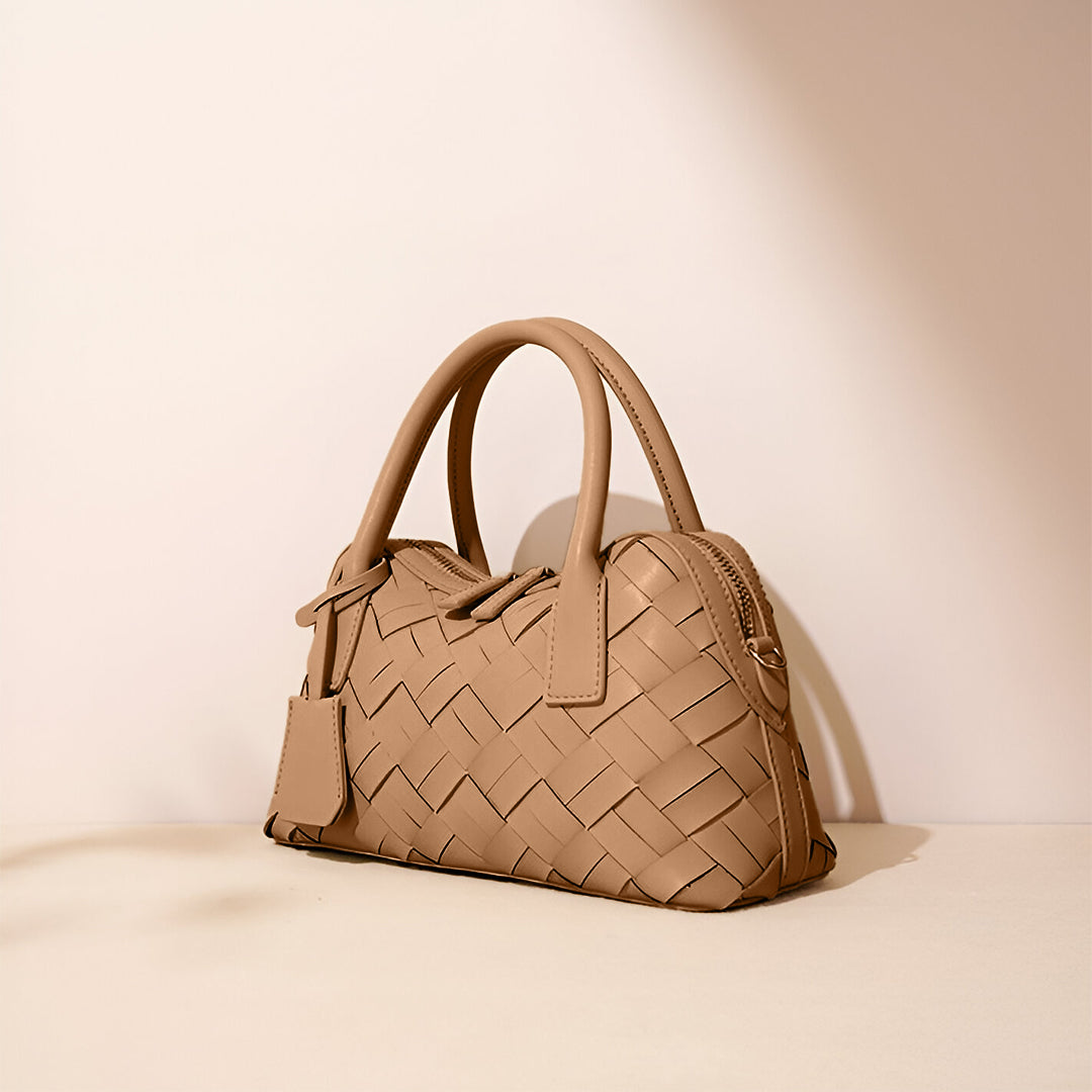 Caramel Weave Barrel Bag – FIORENE