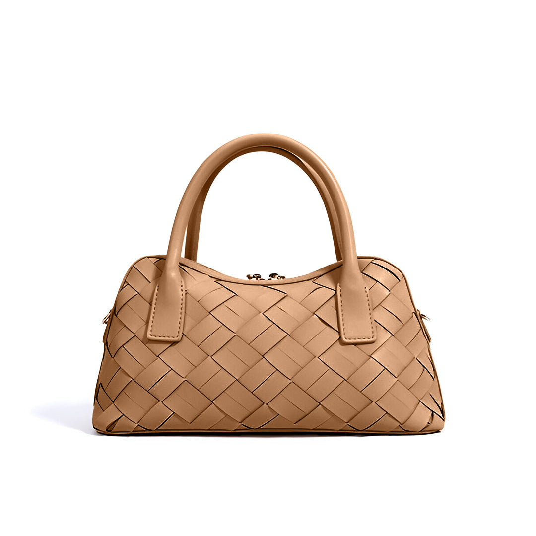 Caramel Weave Barrel Bag – FIORENE