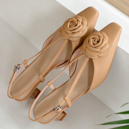 Roselle Genuine Leather Slingbacks