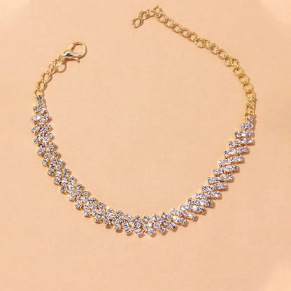 Crystal Chevron Anklet – FIORENE