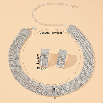 Dazzling Cascade Crystal Earrings Necklace Set – FIORENE