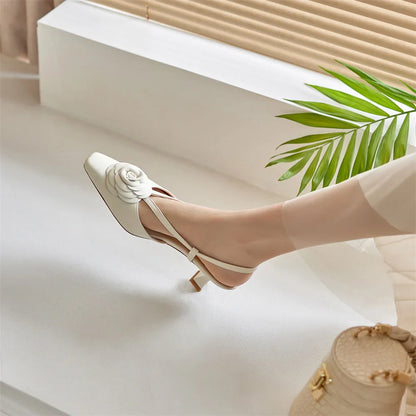 Roselle Genuine Leather Slingbacks