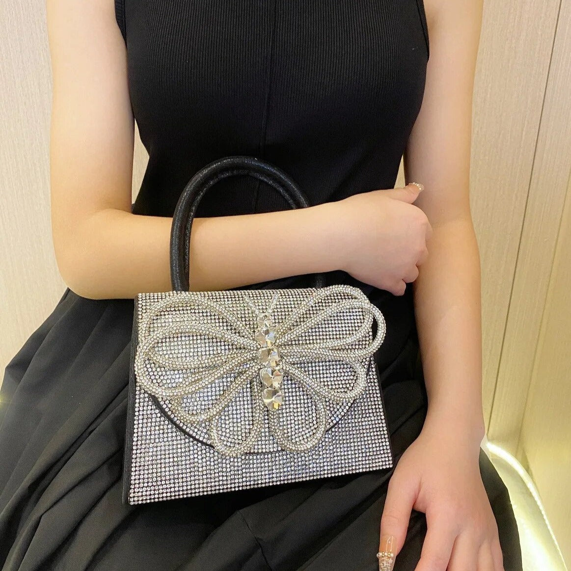 Crystal Bow Handbag – FIORENE