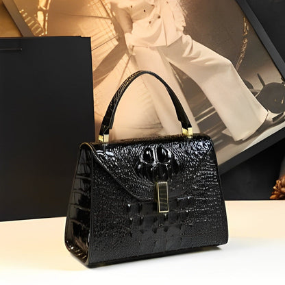 Emerald Croc Handbag – FIORENE