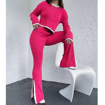Velvetine Ribbed Knit Lounge Set
