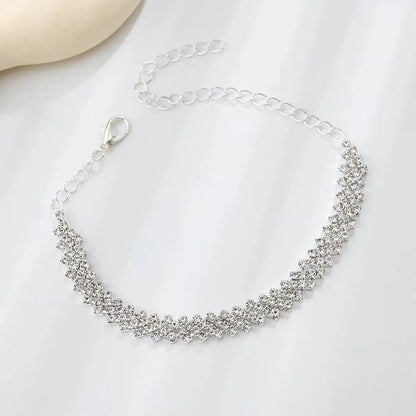 Crystal Chevron Anklet – FIORENE