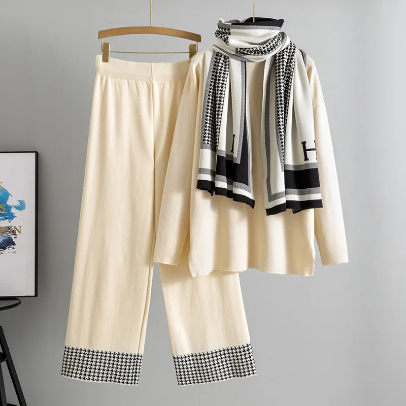 Heritage Houndstooth Scarf Set – FIORENE