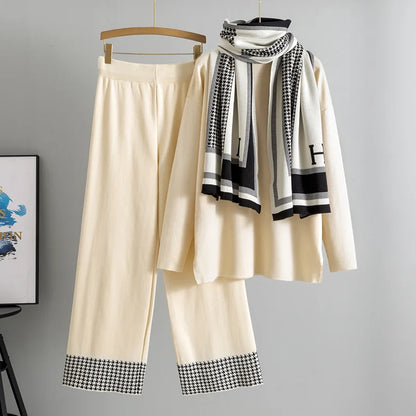 Heritage Houndstooth Scarf Set – FIORENE