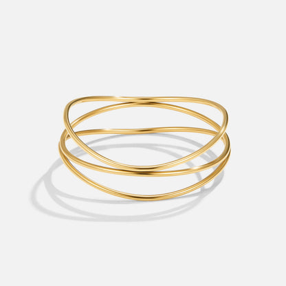 Gilded Triple Wave Bangle – FIORENE