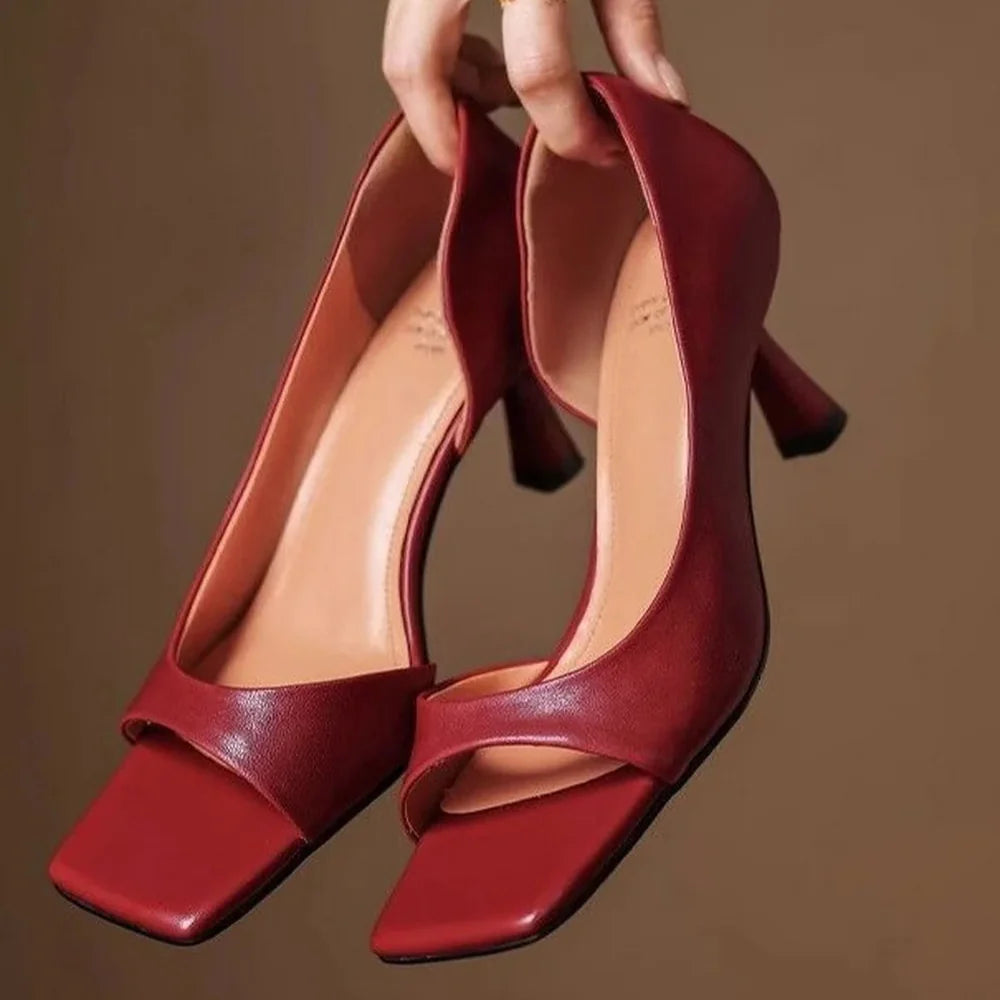 Crimson Grace Square Heels - FIORENE