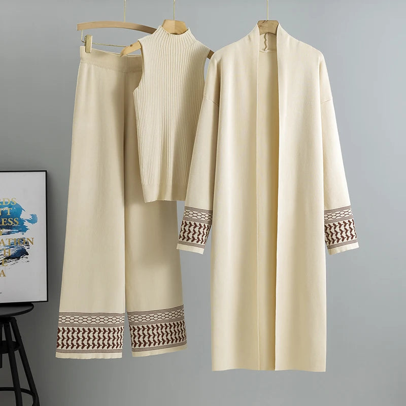 Elegant Earth 3-Piece Knit Set – FIORENE