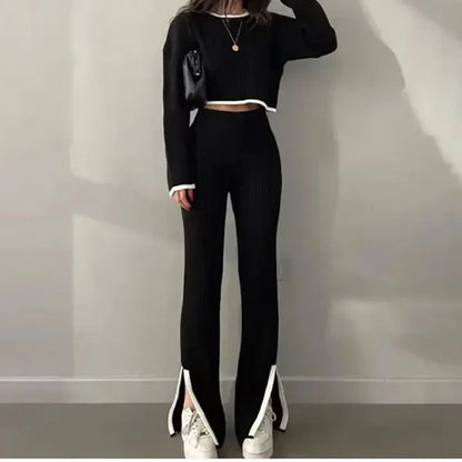 Velvetine Ribbed Knit Lounge Set