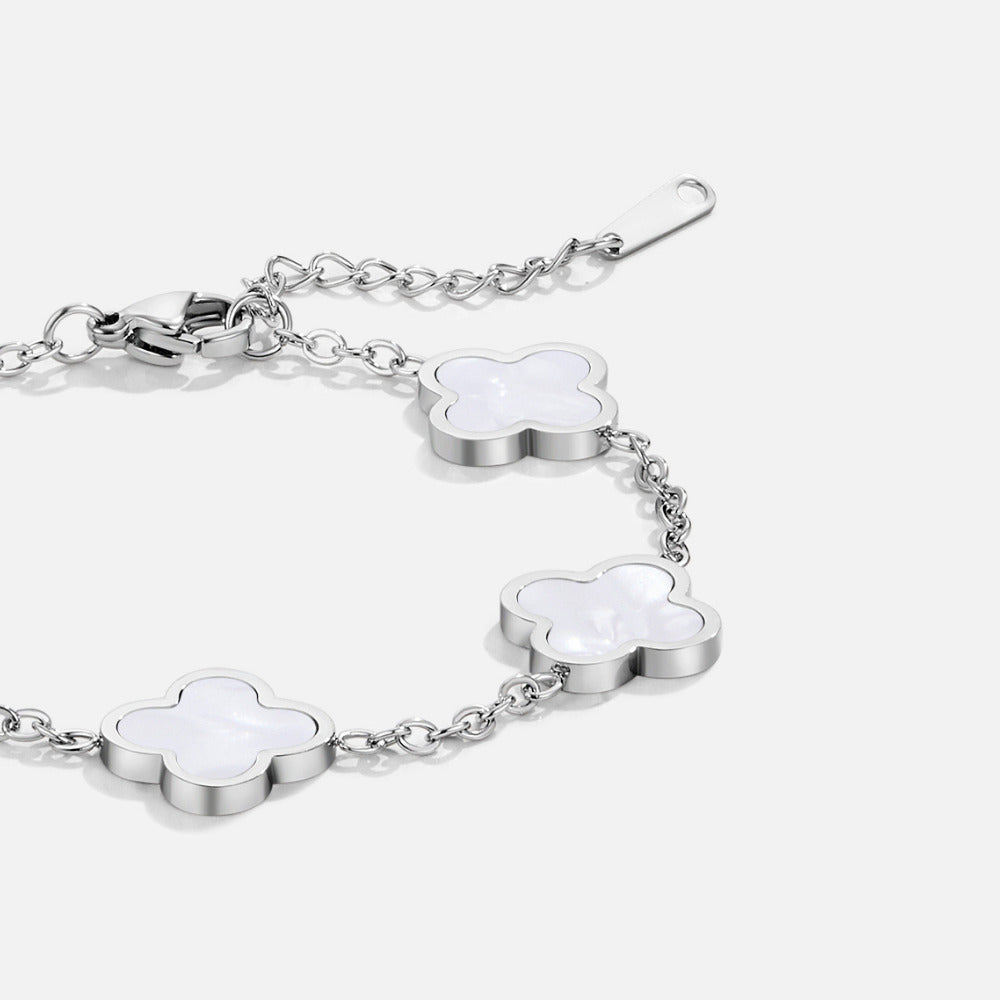 Silver Nacre Clover Bracelet – FIORENE