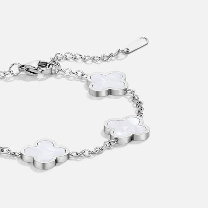 Silver Nacre Clover Bracelet – FIORENE