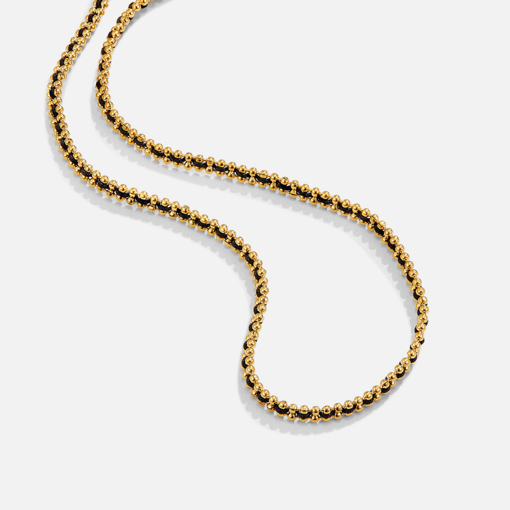 Gilded Onyx-Bead Rope Necklace – FIORENE