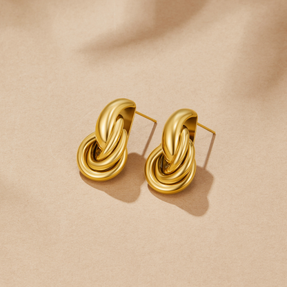 Knotted Gold Earrings – FIORENE