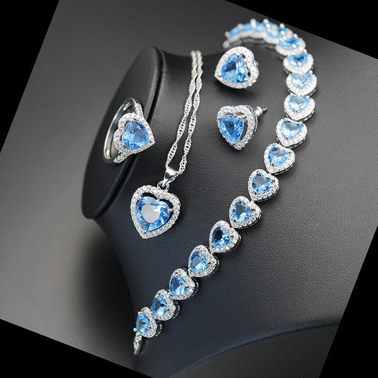 Ciel Bleu Heart Jewelry Set – FIORENE