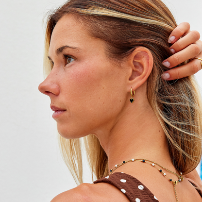 Midnight Heart Charm Earring – FIORENE