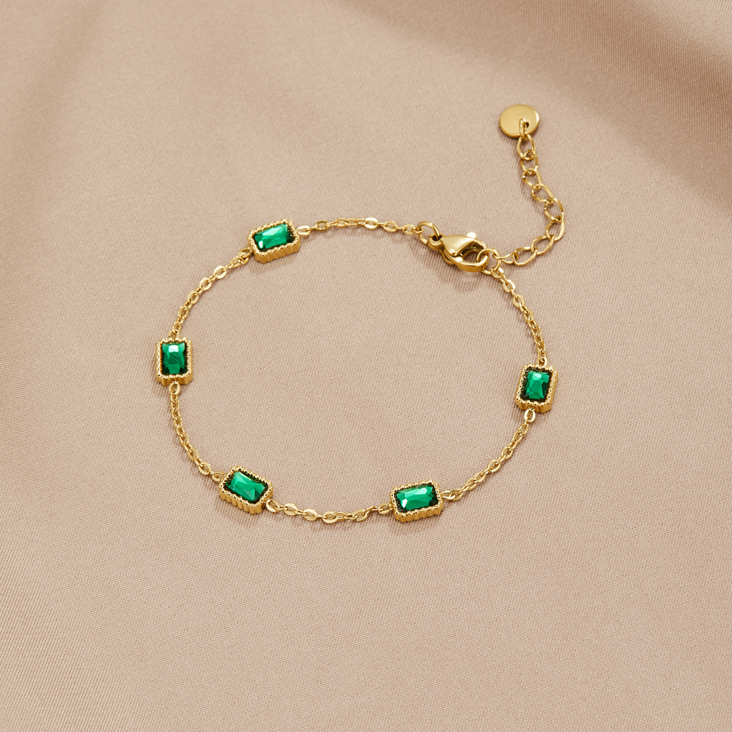 Emerald Radiant Station Bracelet – FIORENE