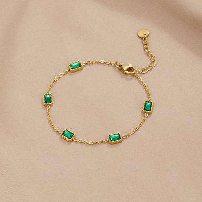 Emerald Radiant Station Bracelet – FIORENE